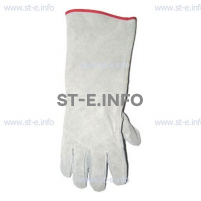 Перчатки-краги спилковые пятипалые серые с подложкой - st-e.info - Тюмень