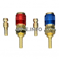 Комплект разъемов быстросъемных красный + синий с соединителем М6 - st-e.info - Тюмень