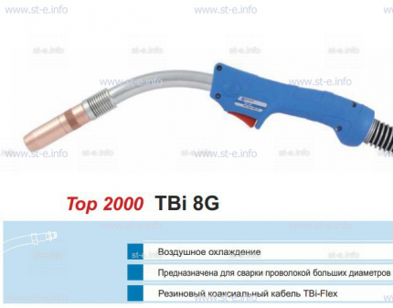 Горелка для полуавтоматической сварки TBI 8G-blue-RGZ, длина 4 метра - st-e.info - Тюмень